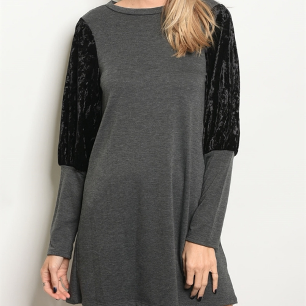 CHARCOAL BLACK DRESS - Picture 2 of 3